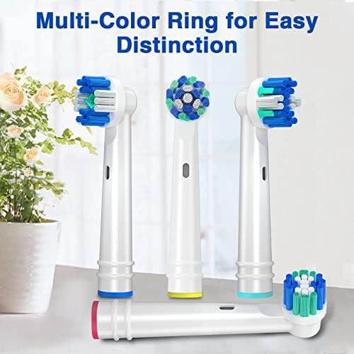 Replacement Brush Heads for Oral B, 16 Pcs Toothbrush Replacement Heads Compatible with Oral B Pro1000 Pro3000 Pro5000 Pro7000, Includes 4 Floss