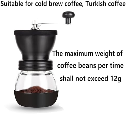 PARACITY Manual Coffee Grinder, Ceramic Burr, 2 Glass Jars, 11oz per Jar