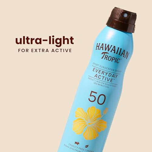 Hawaiian Tropic Island Sport Sunscreen Spray, Clear Coconut, 6 Ounce