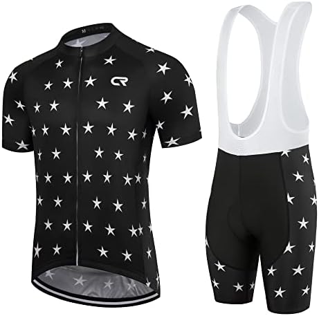 Coconut Ropamo CR Men's Cycling Jersey Set Road Bike Jersey Zipper Pocket Short Sleeves Cycling Kits Bib Shorts 3D Padded