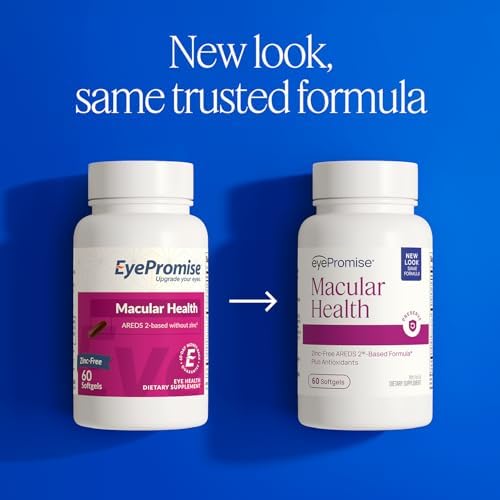 EyePromise Macular Health Eye Vitamins - 60 Softgels, 30-Day Supply | Zinc-Free Eye Health Supplements for Macular Support with Omega 3, Fish Oil