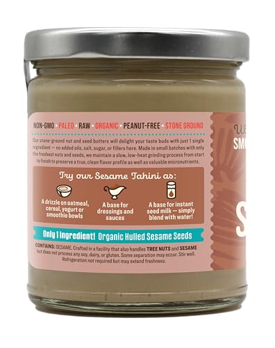 Dastony Organic Raw Sesame Tahini Seed Butter, 8 oz | Only One Ingredient | Vegan, Paleo and Keto Friendly, Non GMO, Gluten-free - Pack of 1