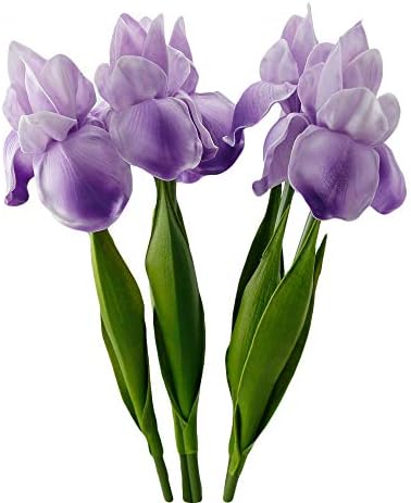 Angel Isabella Artificial Flowers - 16" Iris Artificial Flowers for Decoration in Wedding Flowers Bouquets, Flower Vases, Arrangements