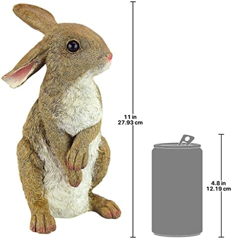 Design Toscano QM200681 Hopper the Bunny Standing Rabbit Indoor/Outdoor Garden Statue, 6 Inches Wide, 11 Inches Tall, Handcast Polyresin, Full Color Finish