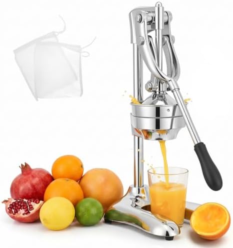 Moogiantgo Commercial Manual Juicer, Heavy Duty Hand Press Juice Extractor
