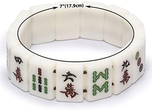 Yellow Mountain Imports Mahjong Mini-Tiles Stretchy Bracelet
