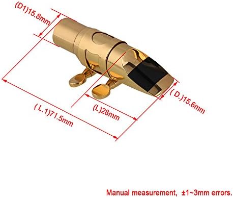 Yibuy #6 Golden Brass B-flat Soprano Saxophone Mouthpiece with Ligature Reed