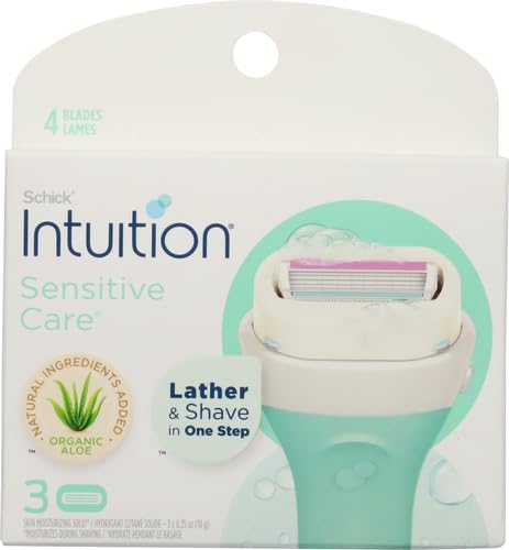 Schick Intuition Sensitive Skin Womens Razor Refills with Vitamin E & Aloe, 3 Count