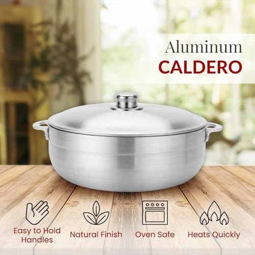 Alpine Cuisine 13-Quart Nonstick Aluminum Caldero Pot | Heavy-Duty Dutch Oven for Large Family Meals, Stews & Rice