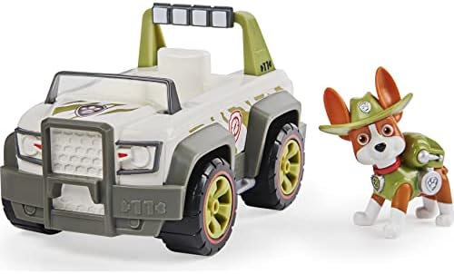 Paw Patrol, Tracker’s Jungle Cruiser Vehicle with Collectible Figure, for Kids Aged 3 and up