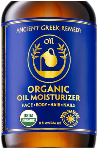 Organic Body & Face Oil for Dry Skin, Hydrating After Shower Moisturizer | Lightweight Nourishing Facial & Body Oil, Natural Cold-Pressed Almond, Olive, Jojoba, Rosehip & Lavender Oils, Vitamin E