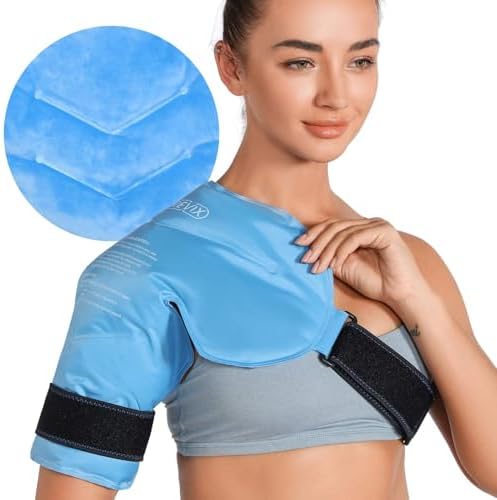 REVIX Shoulder Ice Pack Wrap for Rotator Cuff, Reusable Gel Cold Pack