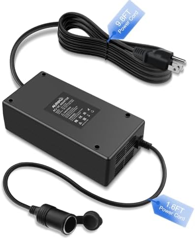 ALITOVE AC to DC Converter 110V to 12V 15A 180W(Pro Max) 12 Volt Power Supply Car Cigarette Lighter Adapter to Wall Plug for Car Vacuum Cleaner