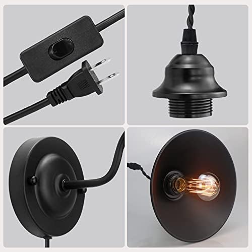 Plug in Wall Sconces, Vintage Plug in Wall Lamp Set of 2 with On/Off Switch