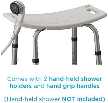 NOVA Medical Products Shower & Bath Chair, Quick & Easy Tools Free Assembly, Lightweight & Seat Height Adjustable