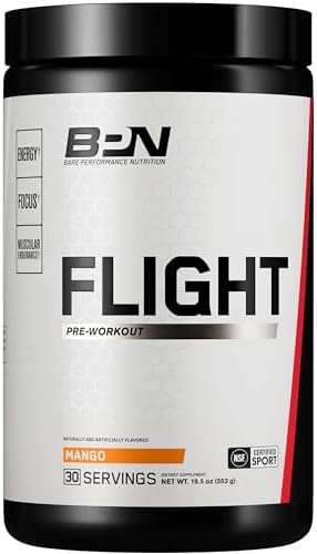 BARE PERFORMANCE NUTRITION BPN Flight Pre Workout, Supports Energy and Mental Focus, Improved Endurance & Muscle Pumps with CarnoSyn® Beta Alanine