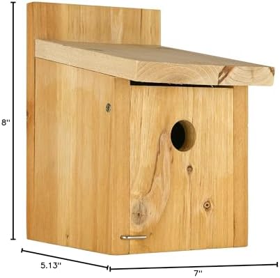 Nature's Way Cedar Box Wren House with Clean-Out Door, Wild Bird House and Outdoor Décor, Brown