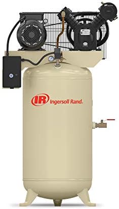 Ingersoll Rand 2475N7.5 7.5 HP Two-Stage Air Compressor | Delivers up to 24.3 CFM at 90 PSI, has a durable cast-iron pump and 80-gallon vertical tank