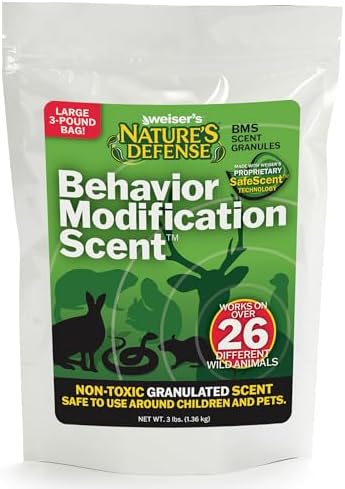 Nature's Defense Organic Animal Repellent Granules, 44 oz | 7 Certified Organic Ingredients, 94.1% Effective, Repels Deer, Mice, Cats