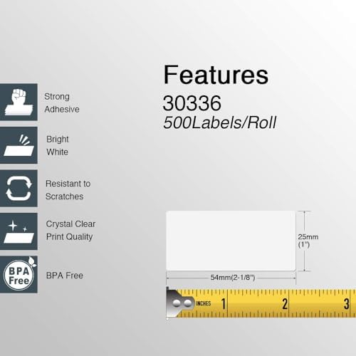 BETCKEY - Compatible DYMO 30252 (1-1/8" x 3-1/2") Address & Barcode Labels - Compatible with DYMO Labelwriter 450, 4XL, NOT Fit 550 & 5XL [10 Rolls/3500 Labels]
