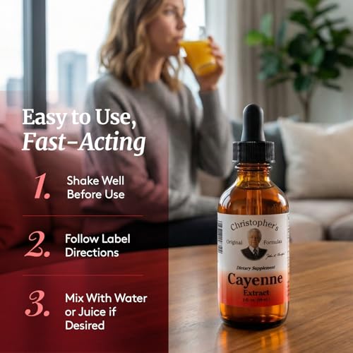 Christopher's Original Formulas Cayenne Extract - 2 fl oz Liquid | Premium Herbal Supplement for Wellness
