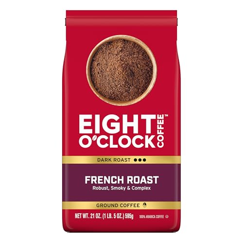 Eight O'Clock Coffee French Roast, 12 Ounce (Pack of 6) Dark Roast Ground Coffee, Robust, Smoky & Complex, 100% Arabica