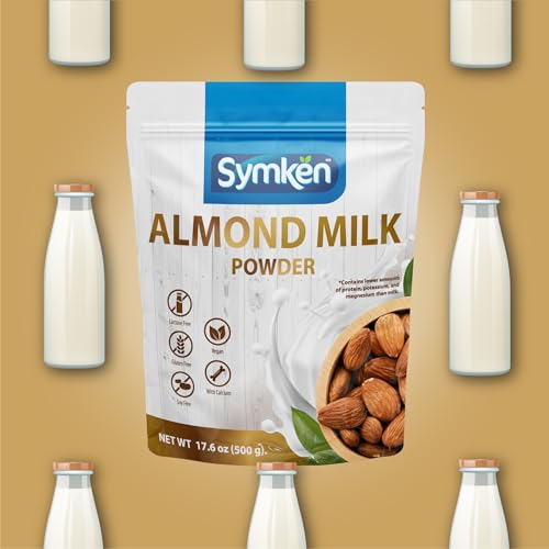 SYMKEN Almond Milk Powder 17.6 Oz (500g) | Pure Almond | No added sugar | Vegan | Gluten free | Lactose free | Non-GMO | Non-Dairy | Vegan protein