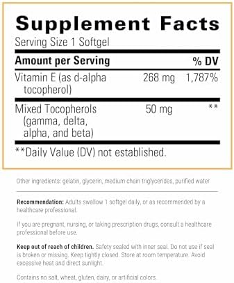 Integrative Therapeutics Vitamin E - Antioxidant Supplement for Cardiovascular Health Support* - Heart Support* - Dairy-Free & Gluten-Free - 60