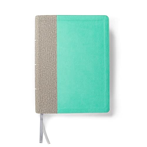 CSB Lifeway Women's Bible, Gray/Mint LeatherTouch, Indexed, Black Letter, Single-Column, Wide-Margins, Devotions, Articles, Word Studies