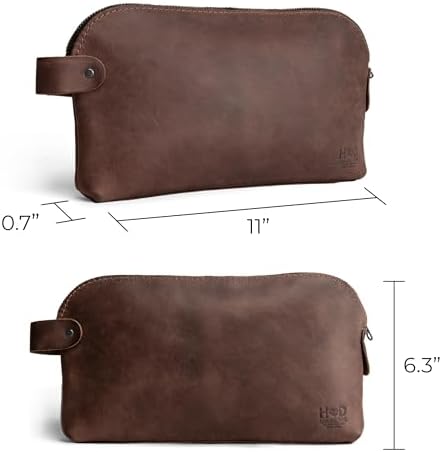 Hide & Drink, Large Rustic All Purpose Utility Bag for Cords & Chargers, Travel Bag, Multi-Purpose Bag, Full Grain Leather