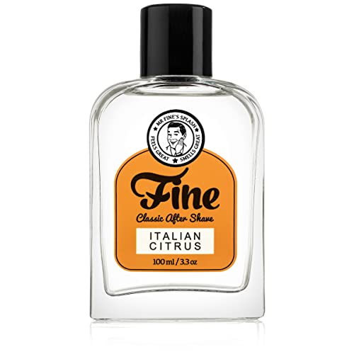 Fine Italian Citrus Classic Aftershave for Men, Made in USA, Four Simple Ingredients, Cooling MentholSplash, Inspired by a 1916 Mediterranean Classic, Bergamot Neroli Petitgrain Scent, 100ml