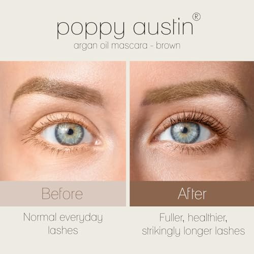 Poppy Austin Organic Mascara Black, Hypoallergenic, Waterproof, 0.31 Fl Oz
