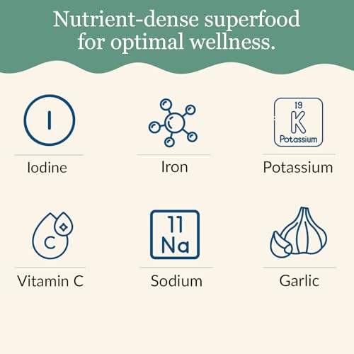 Maine Coast Sea Vegetables Organic Dulse Granules With Garlic Shaker - Seaweed Seasoning - Rich in Iodine - North Atlantic Harvested - Great for