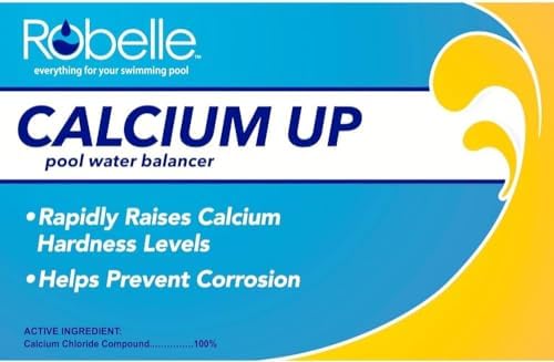 Robelle 8-Pounds Premium Pool Calcium Up | Pool Calcium Hardness Increaser, 100% Calcium Chloride, 8 ounces raises calcium hardness level 10 ppm per 5,000 gallons