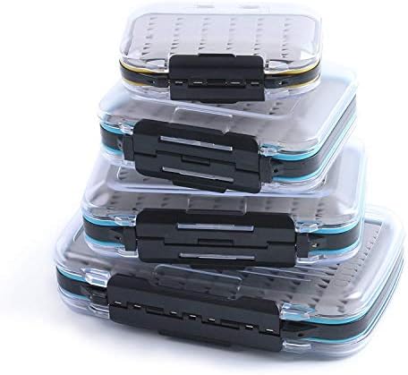 Maxcatch Waterproof Double-Sided Fly Box - Lightweight & Durable Fly Fishing Box with Clear Lid & Easy Grip Foam for Dry & Wet Flies Storage