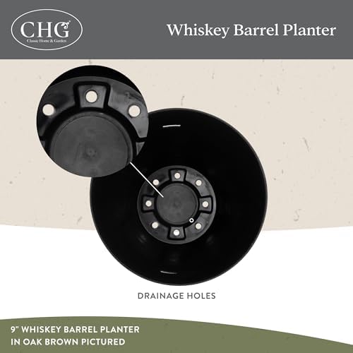 Whiskey Barrel Planter, Wooden Garden Pot, Set of 3, Acacia | Stylish Flower Plant Pots, Indoor & Outdoor Planter, UV-Resistant, Great for Patio