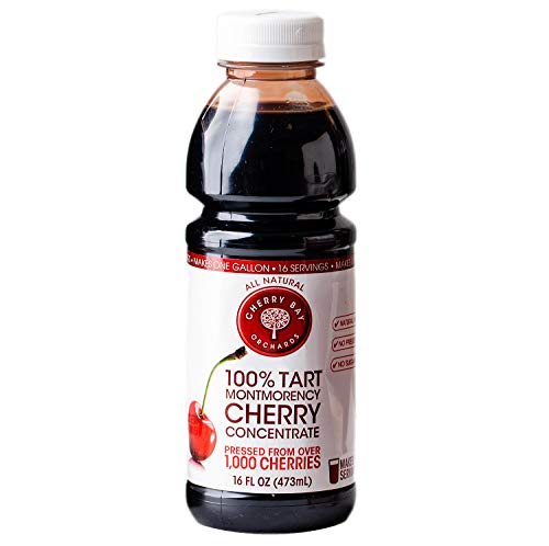Cherry Bay Orchards Tart Cherry Concentrate - All Natural Juice to Promote Healthy Sleep, 16oz Bottle - Gluten Free, Natural Antioxidants, No Added Sugar or Preservatives