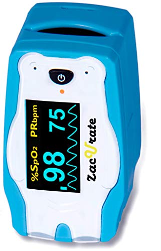 Zacurate Cute Digital Fingertip Pulse Oximeter for Small Finger Clip, SpO2 Blood Oxygen Saturation Monitor with OLED display - Animal theme