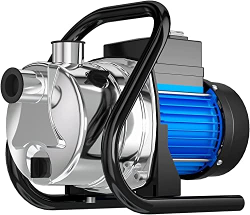 Water Transfer Pump 110V Shallow Well Pump 1.5HP 1600GPH Electric Portable Garden Pressure Booster Pumps for Pool Draining Farm Irrigation Lake Lawn