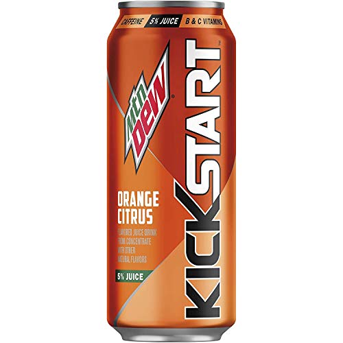Kickstart Energy Drink Variety - Fruit Punch, Black Cherry, Orange Citrus, Pineapple Orange Mango 16 Fl Oz (Pack of 16)