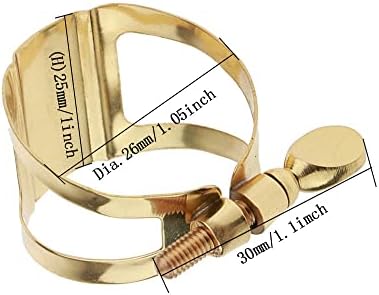 Jiayouy Brass Sax Ligature Alto Saxophone Mouthpiece Ligature Fastener - Gold Plated