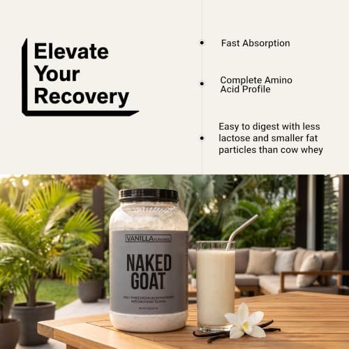 NAKED Goat - Pasture Fed Goat Whey Protein Powder from Small-Herd Wisconsin Dairies, 2Lb Bulk, GMO Free, Soy Free. Easy to Digest - All Natural - 23 Grams of Protein - 30 Servings