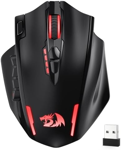 Redragon M908 Wired MMO RGB Gaming Mouse 12400 DPI Remapping Keys | Stable Lag-Free Connection, Redefine Keybinding Macro, Vibing Backlight, Ergonomic Grip Body Comfort
