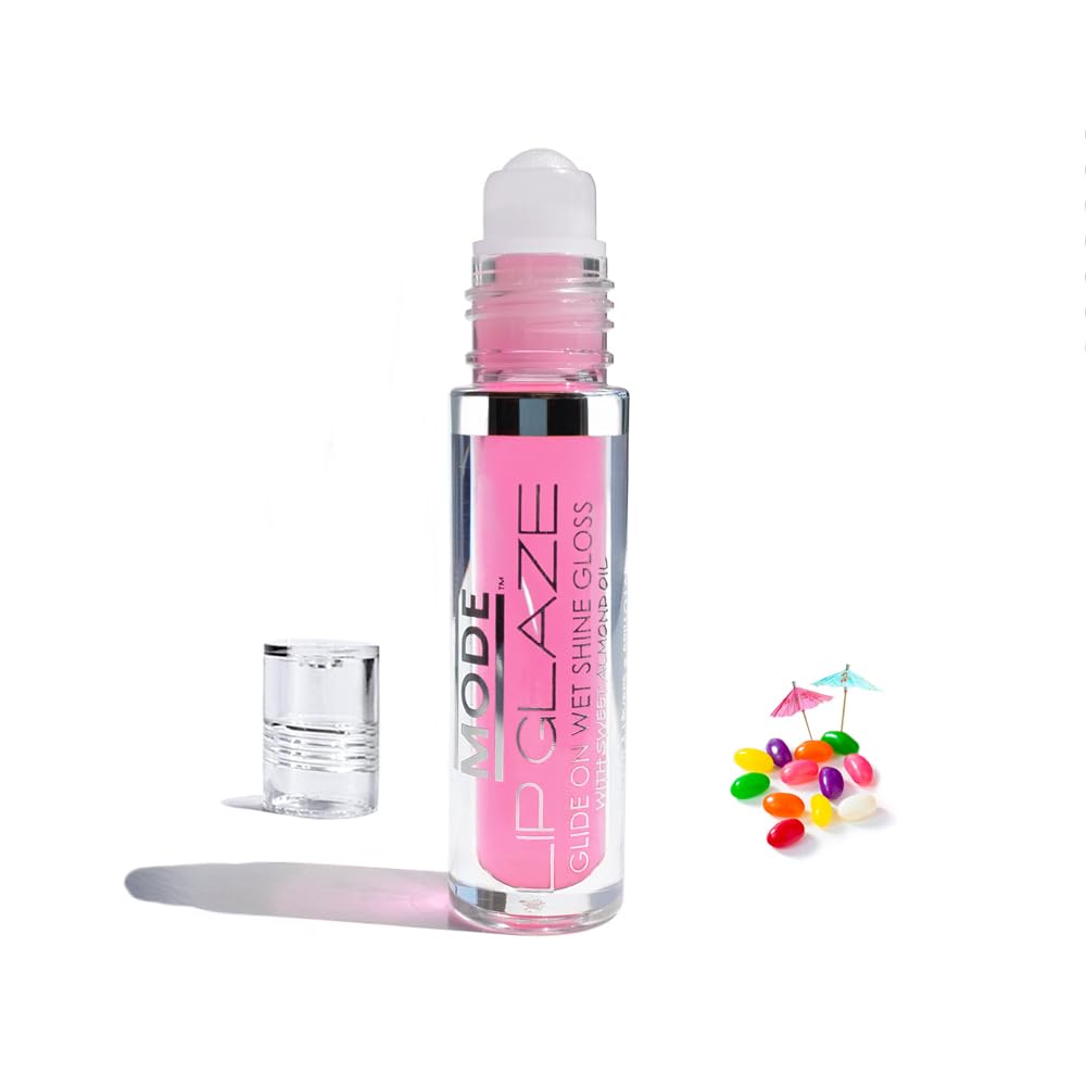 MODE Lip Glaze Cotton Candy Flavored Lip Gloss, Hydrating Sheer Wet Shine, Skincare Fruit Oils