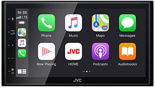JVC KW-V660BT Apple CarPlay Android Auto DVD/CD Player w/ 6.8" Capacitive Touchscreen, Bluetooth Audio and Hands Free Calling, MP3 Player, Double DIN