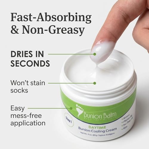 Bunion Balm Day Cream for Sensitive Bunions, Arnica and Menthol, Step 1 | Natural Hallux Valgus Salve for Daily Comfort