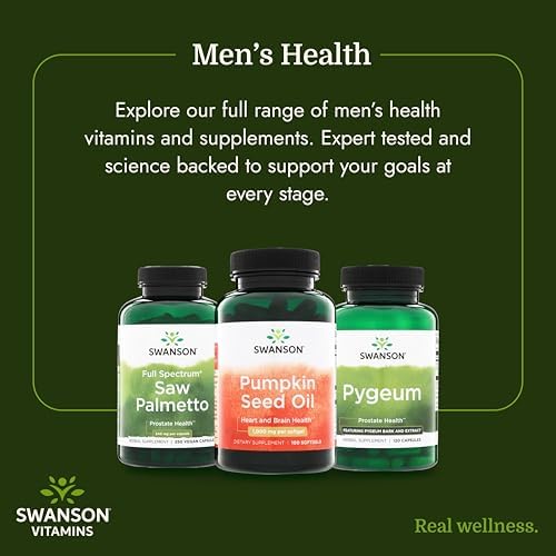 Swanson Pumpkin Seed Oil Prostate Support, 1, 000 mg, 100 Softgels | For Men Seeking Natural EFA Benefits