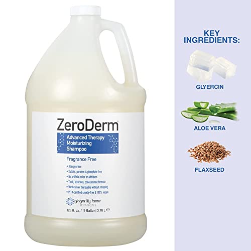 Ginger Lily Farms ZeroDerm Shampoo, 128oz, Fragrance Free