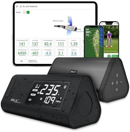 SLX Hybrid Launch Monitor - Effectively Track Your Ball Speed, Club Speed, Distance and Smash Factor - Portable Golf GPS Device via Bluetooth