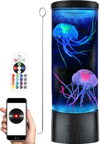 CALOVER Large Jellyfish Lamp Gifts for Kids Adults Electric Fantasy Tank Aquarium Night Mood Light for Birthday Holiday Home Christmas Decoration Relaxion